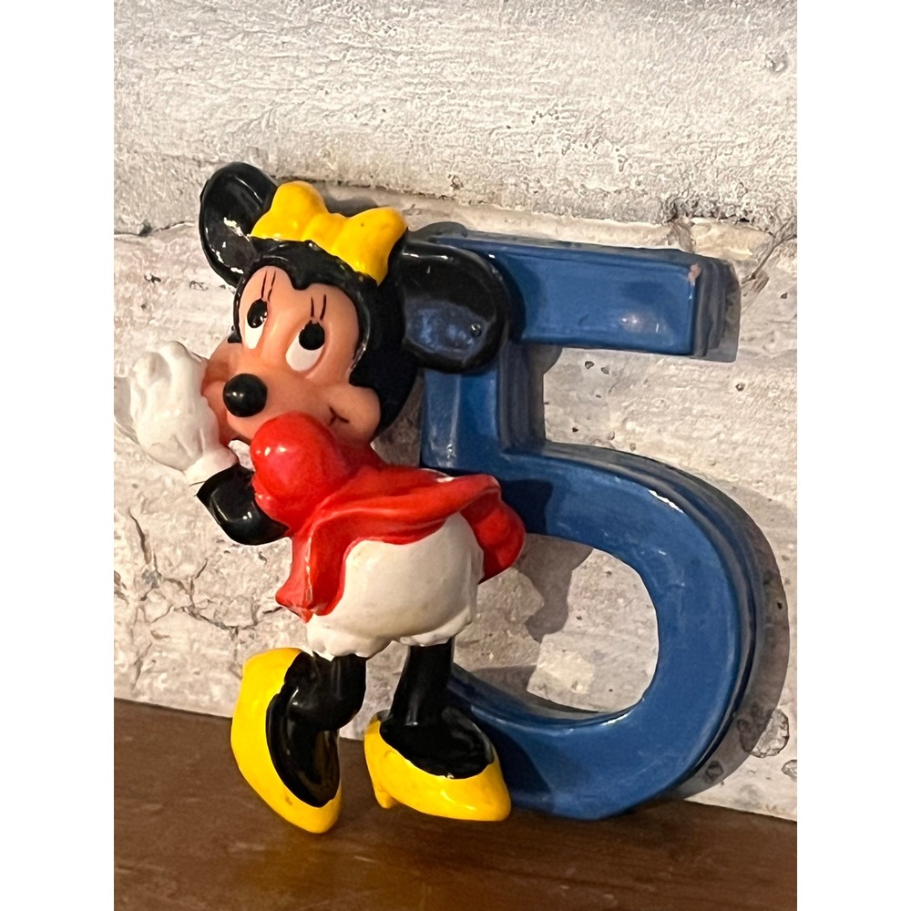 Vintage Disney Minnie Mouse 5th Birthday PVC Figure‎ Cake Topper by Applause
